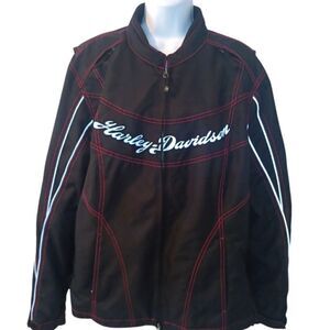 Harley Davidson windproof nylon black /pink  Biker riding jacket size  1W